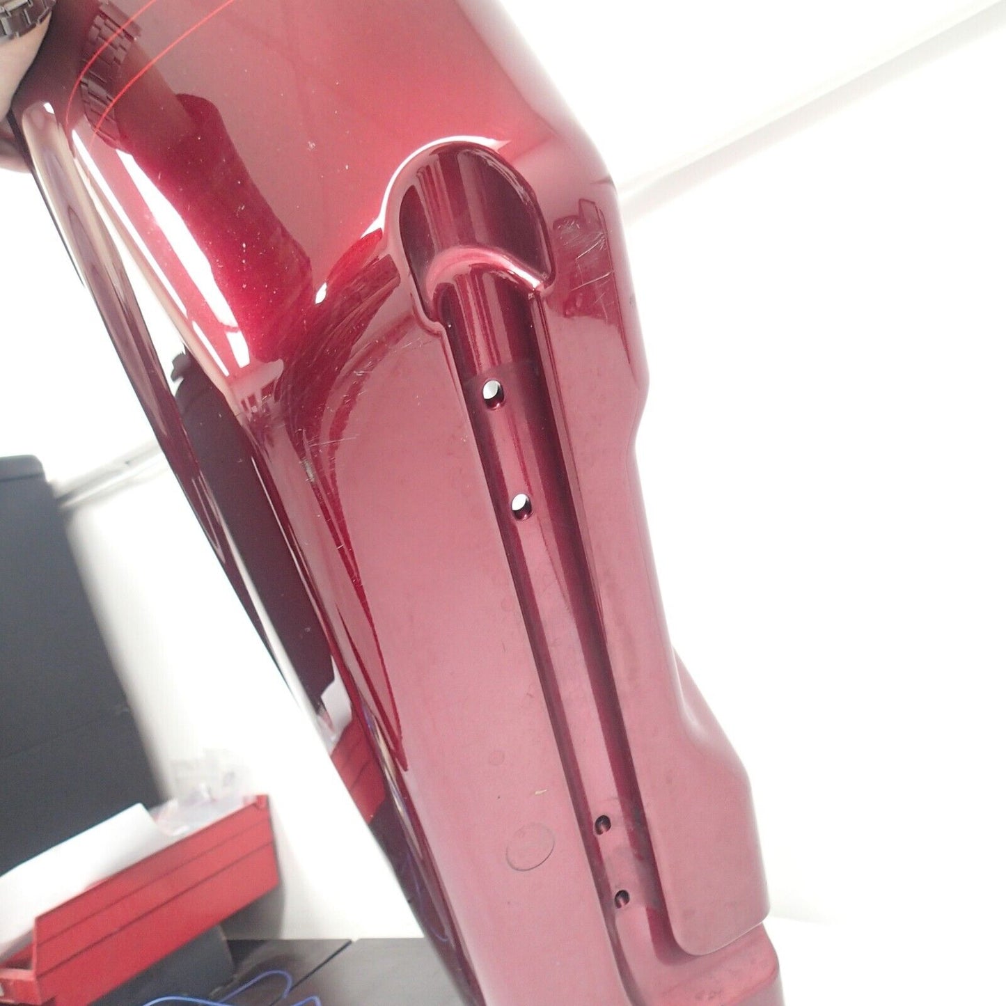Harley Saddlebag Bottom Velocity Red Sunglo FLTRXS Stripe 90201066EAM (RIGHT)