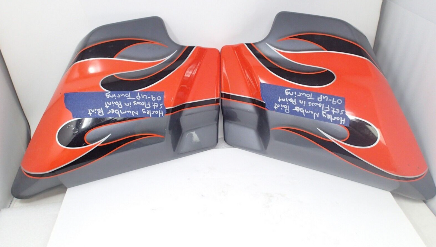 USED HARLEY-DAVIDSON LEFT Right SIDE COVER 09-UP Touring Flame gray Orange