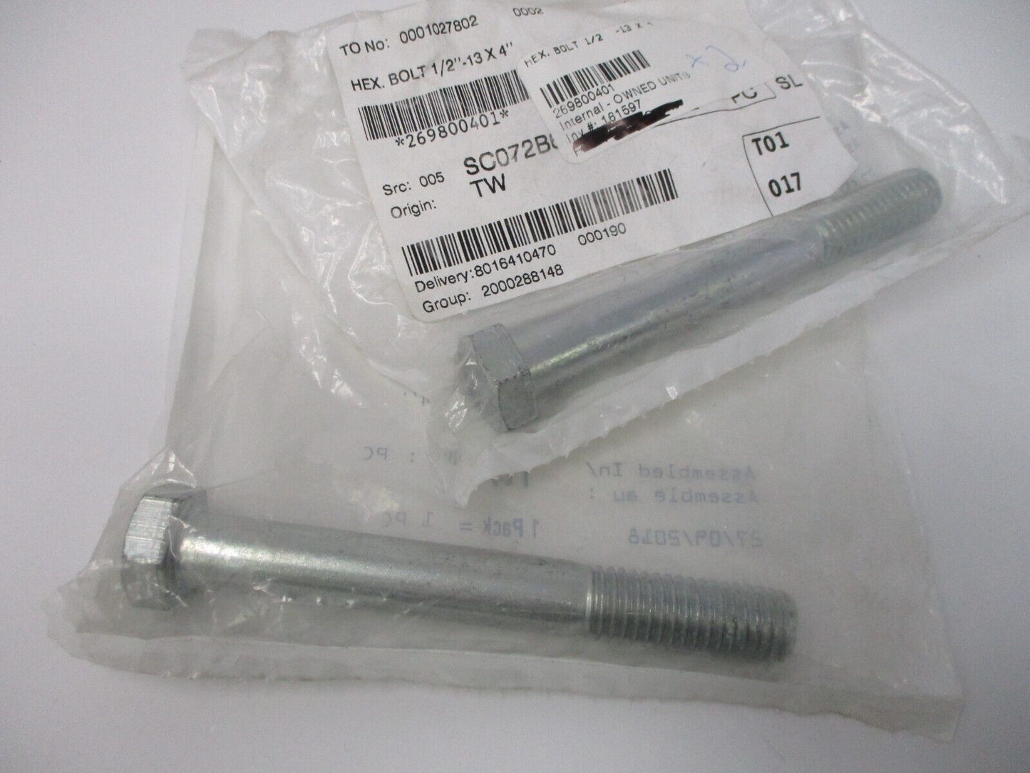 BRP SEADOO HEX. BOLT 1/2 -13 X 4 - OEM PART NO - 269800401