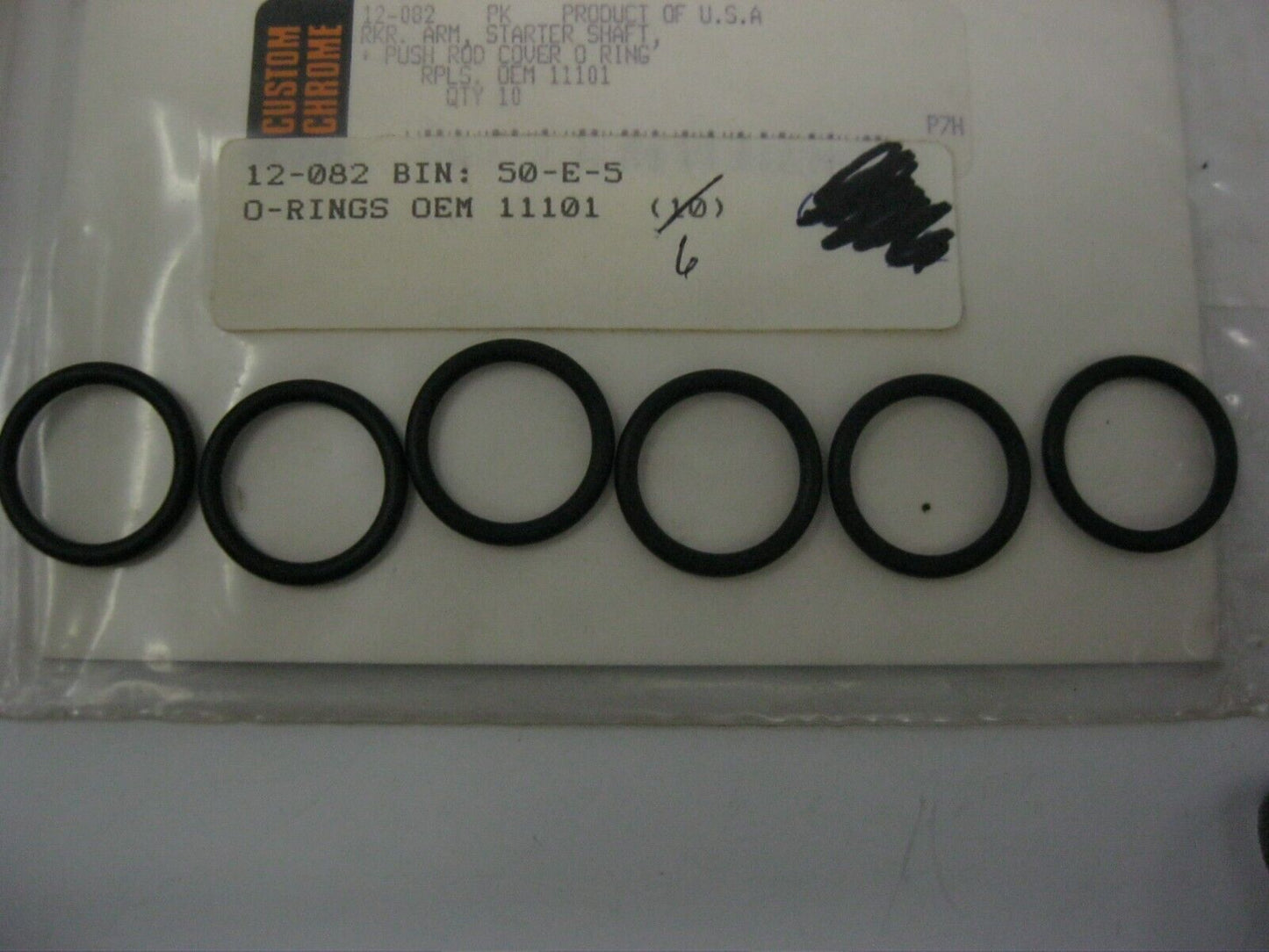 Custom Chrome Starter Shaft, Rocker Arm O-Rings. (6) Replace OEM 11101  12-082