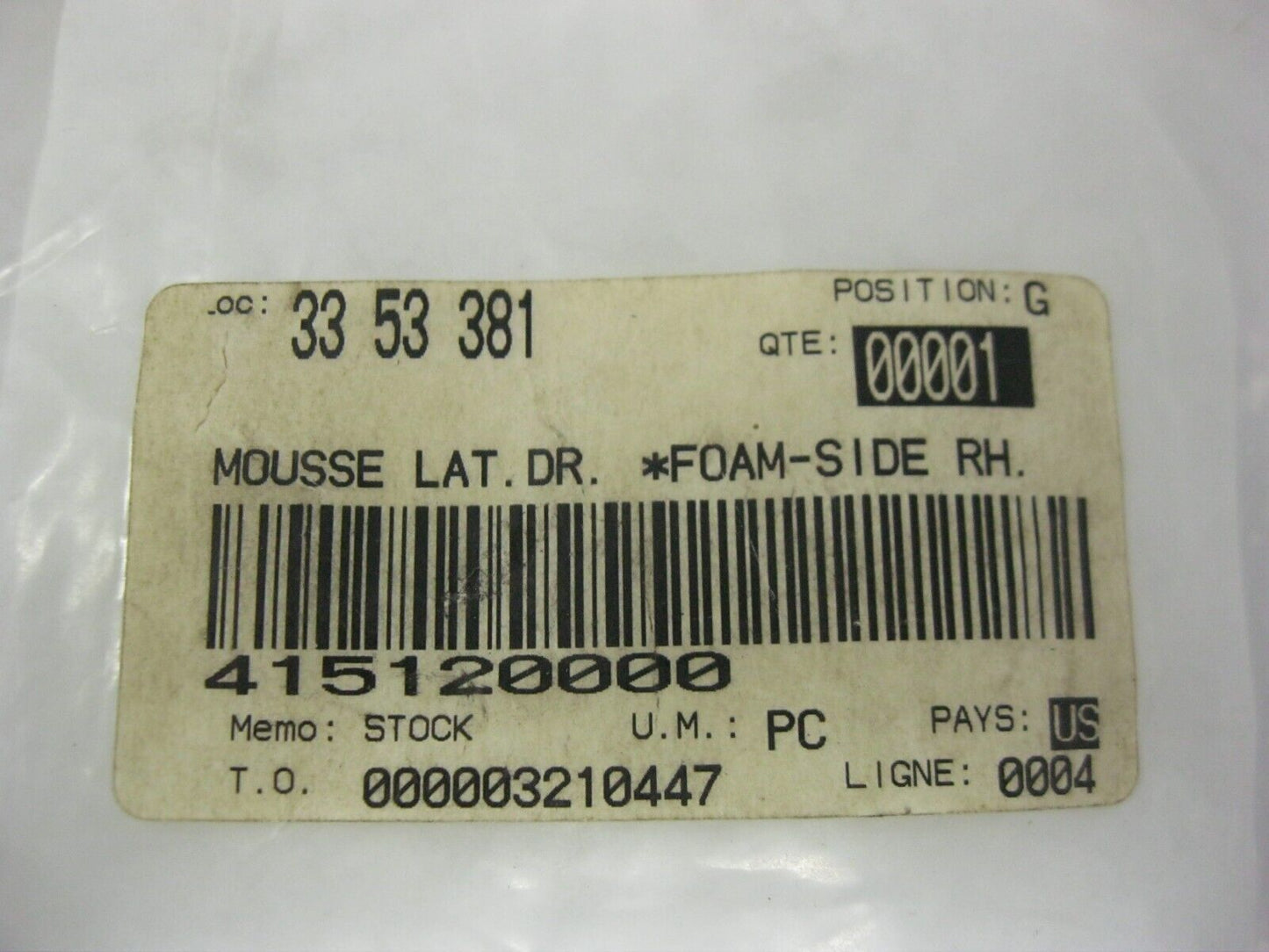 Ski-Doo OEM 2019 Formula & MXZ Right Hand Side Foam 415120000