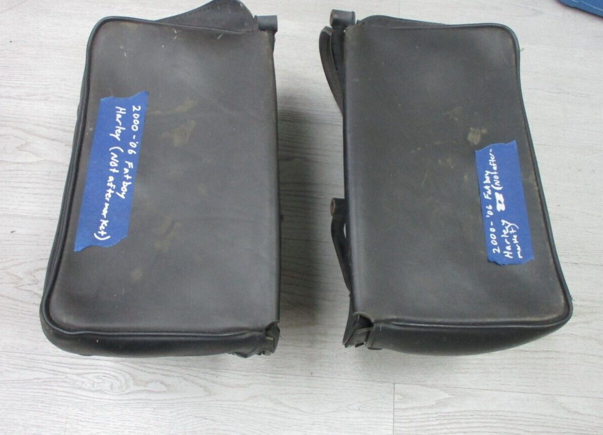 HARLEY DAVIDSON OEM - 84-17 Fatboy Leather Panniers Saddlebags 91539-00 91538-00