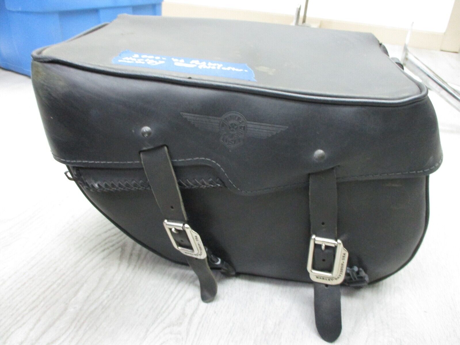 HARLEY DAVIDSON OEM 84-17 Fatboy Leather Panniers Saddlebags 91539-00  91538-00