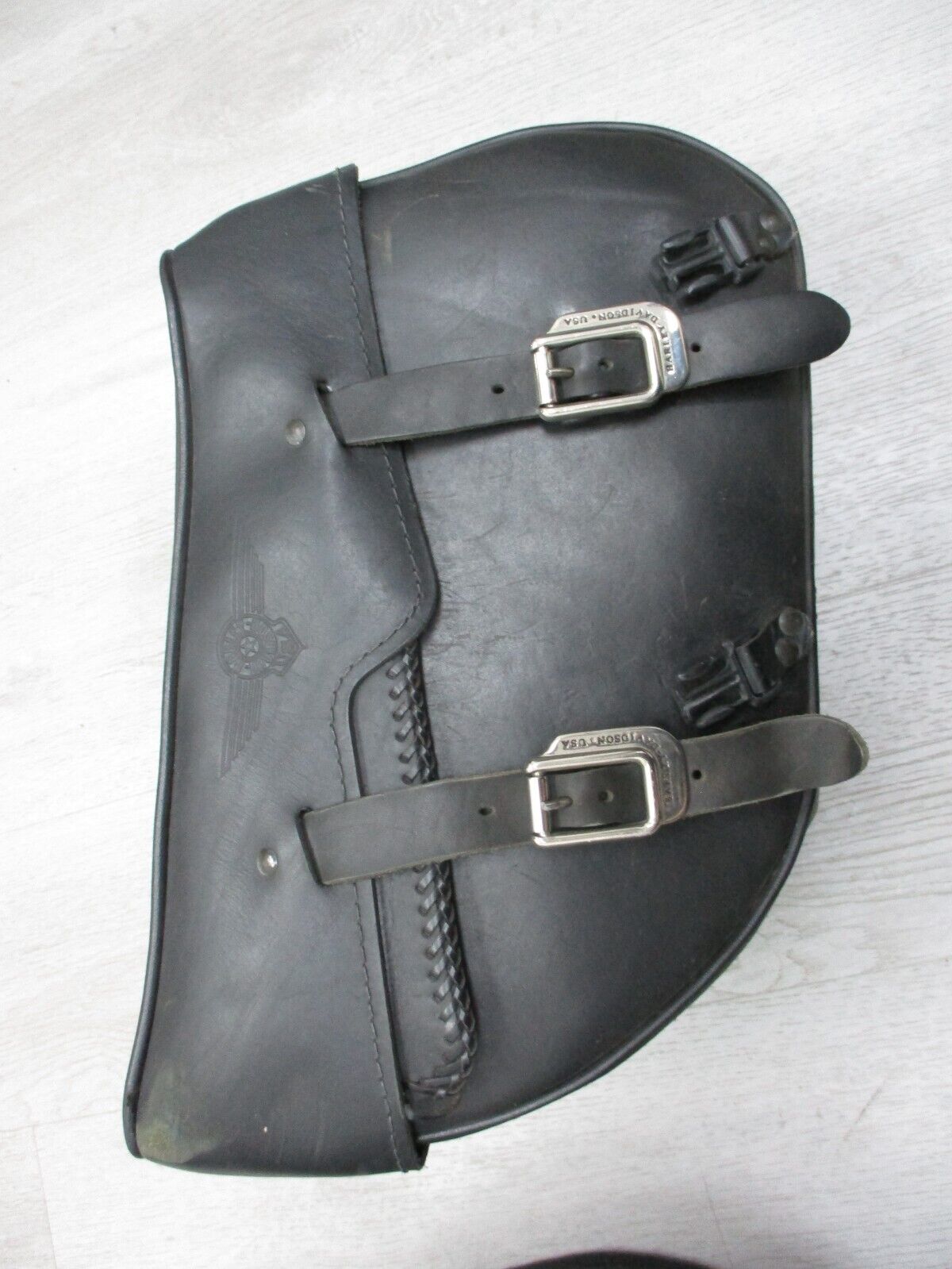 HARLEY DAVIDSON OEM 84-17 Fatboy Leather Panniers Saddlebags 91539-00  91538-00