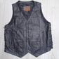 Mens Leather Vest With Concealed Pockets Side Laces Solid Back First Classics