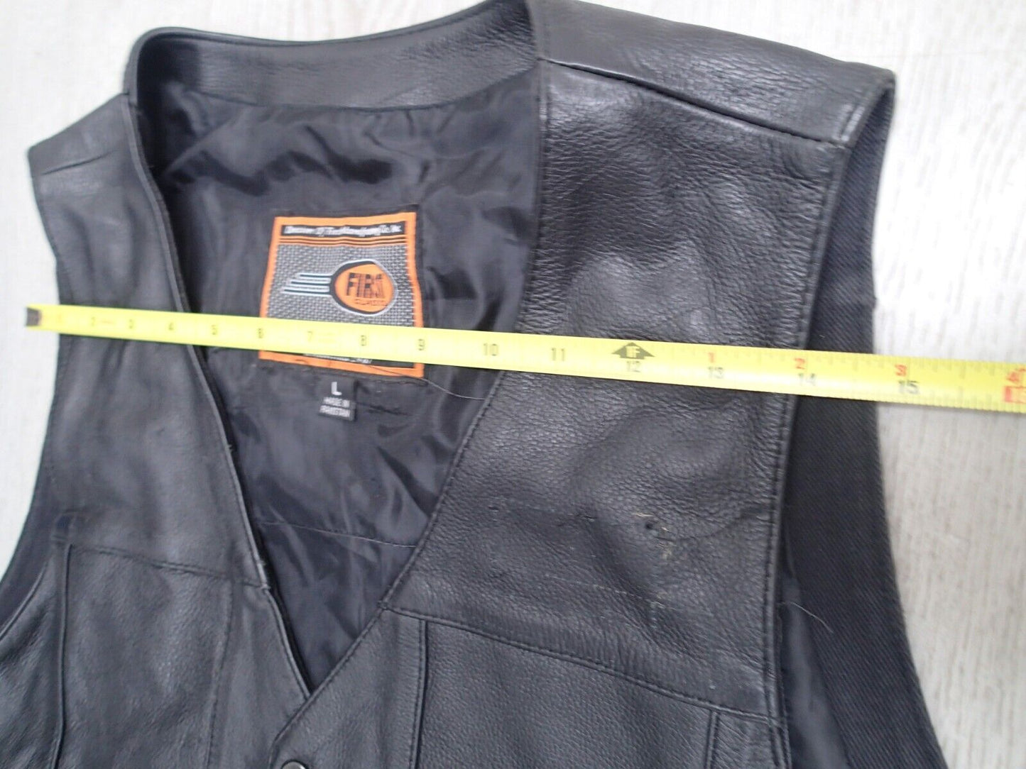 Mens Leather Vest With Concealed Pockets Side Laces Solid Back First Classics
