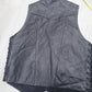 Mens Leather Vest With Concealed Pockets Side Laces Solid Back First Classics
