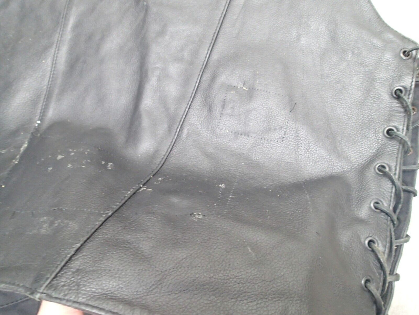 Mens Leather Vest With Concealed Pockets Side Laces Solid Back First Classics