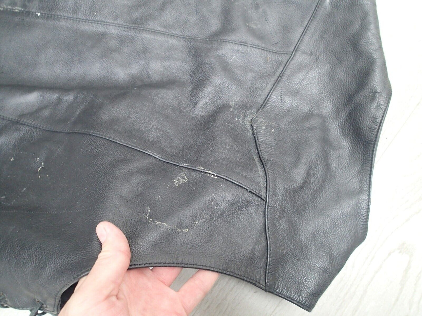 Mens Leather Vest With Concealed Pockets Side Laces Solid Back First Classics