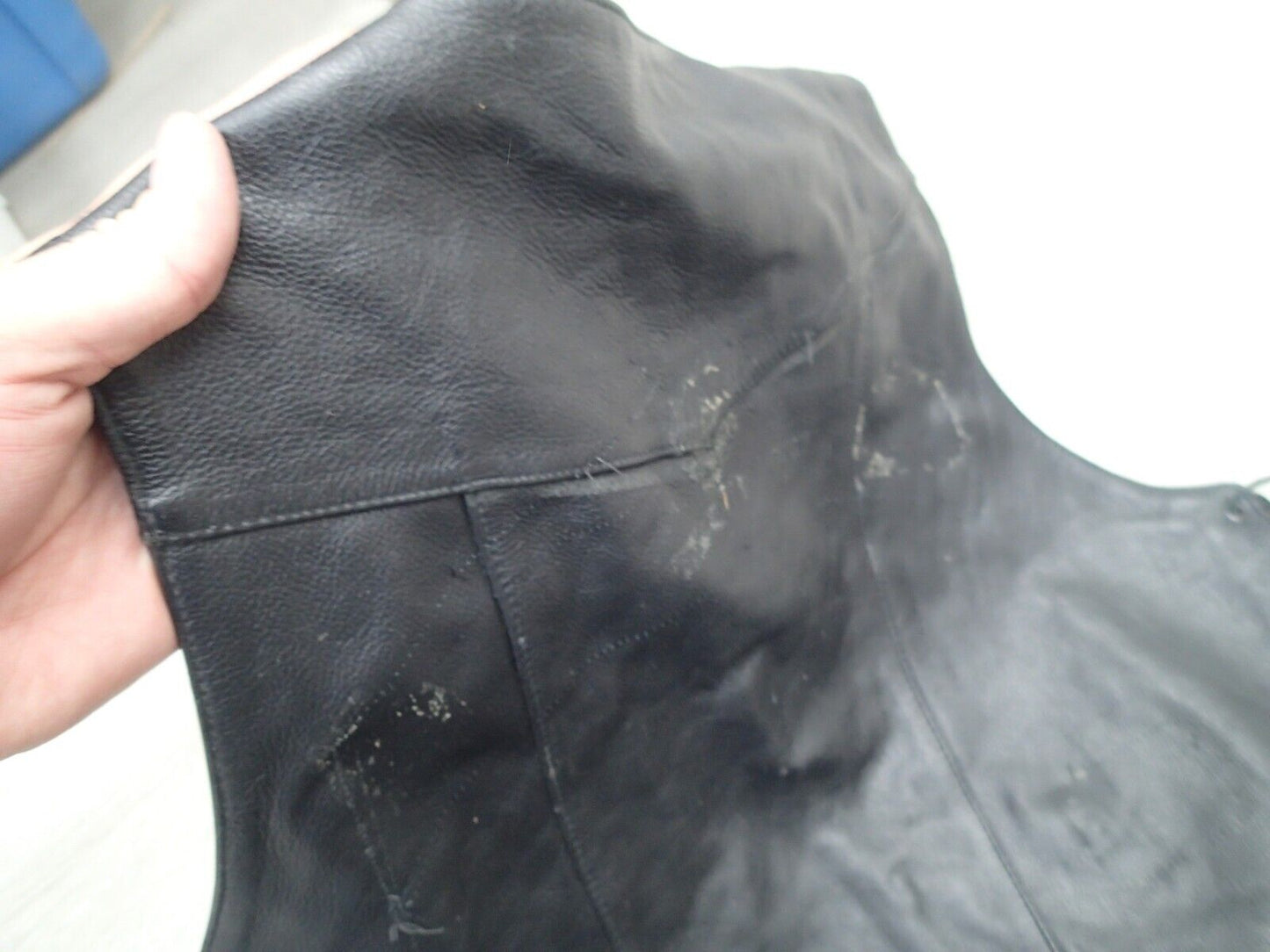 Mens Leather Vest With Concealed Pockets Side Laces Solid Back First Classics