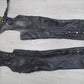 VTG Motorcycle Riding Pants Leather Men's Black Leather Chaps Biker Riding