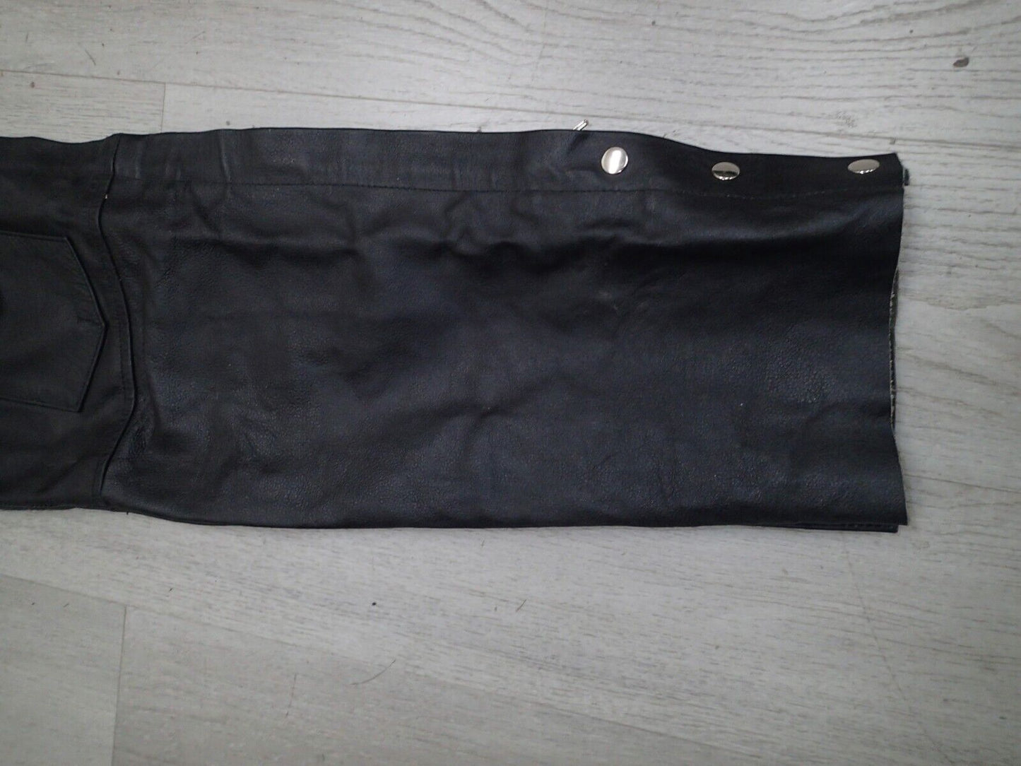 VTG Leather Men's Black Leather Chaps Biker Riding Motorcycle Riding Pants