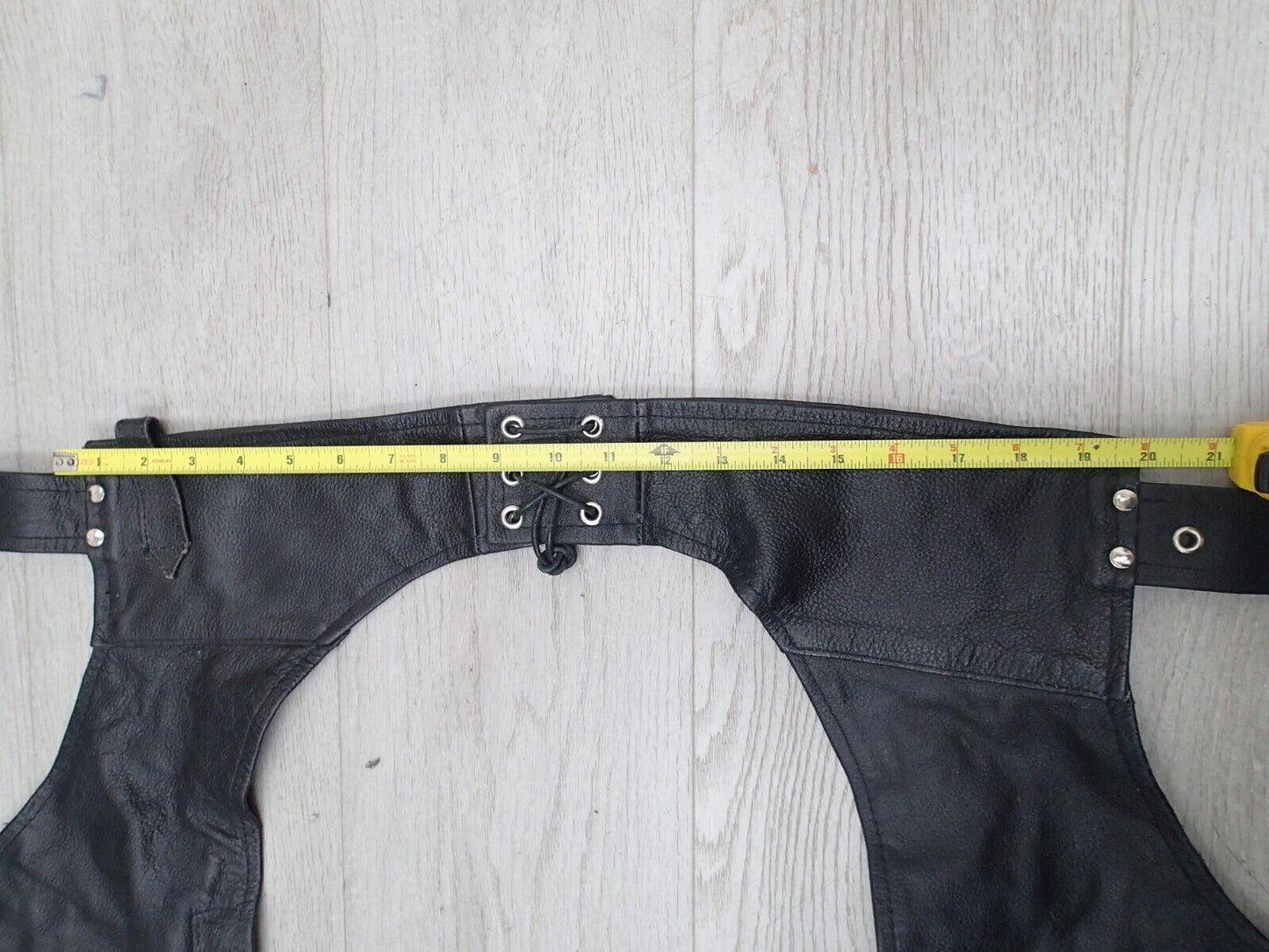 VTG Leather Men's Black Leather Chaps Biker Riding Motorcycle Riding Pants