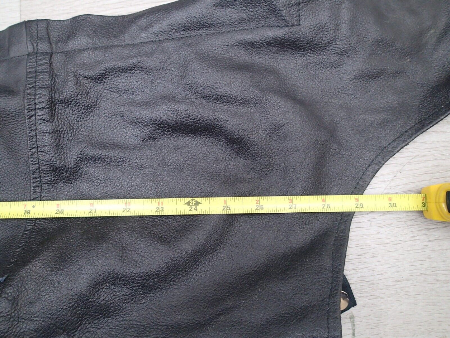 VTG Leather Men's Black Leather Chaps Biker Riding Motorcycle Riding Pants