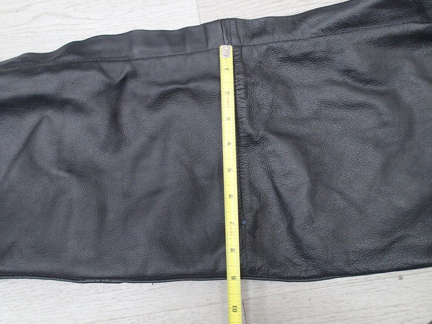VTG Leather Men's Black Leather Chaps Biker Riding Motorcycle Riding Pants