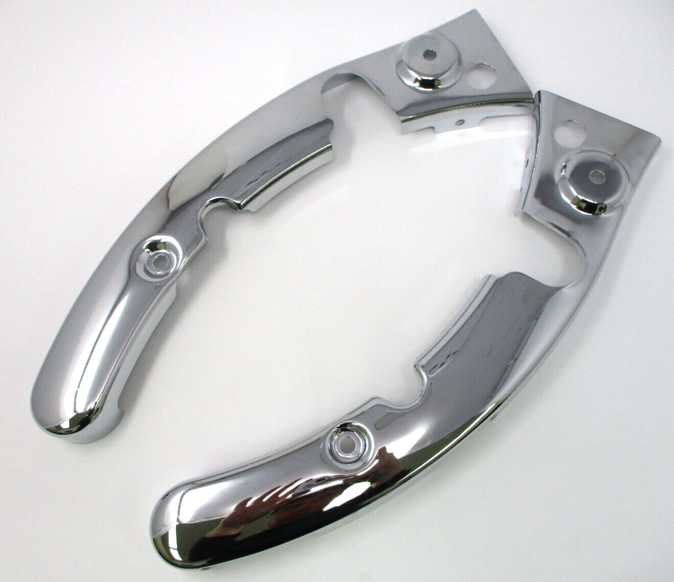Genuine 09-13 Harley Touring Rear Fender Solid Strut Frame Covers Chrome OEM SET