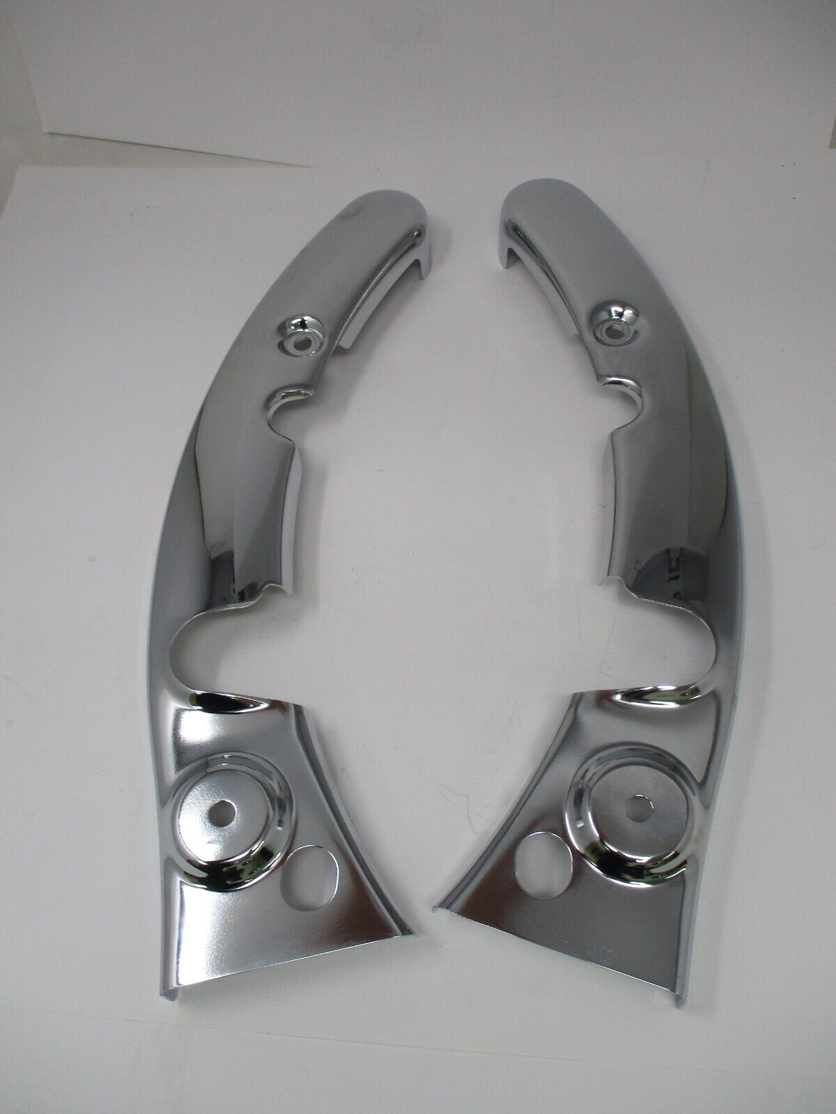 Genuine 09-13 Harley Touring Rear Fender Solid Strut Frame Covers Chrome OEM SET