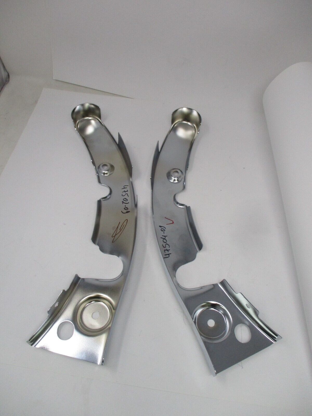 Genuine 09-13 Harley Touring Rear Fender Solid Strut Frame Covers Chrome OEM SET