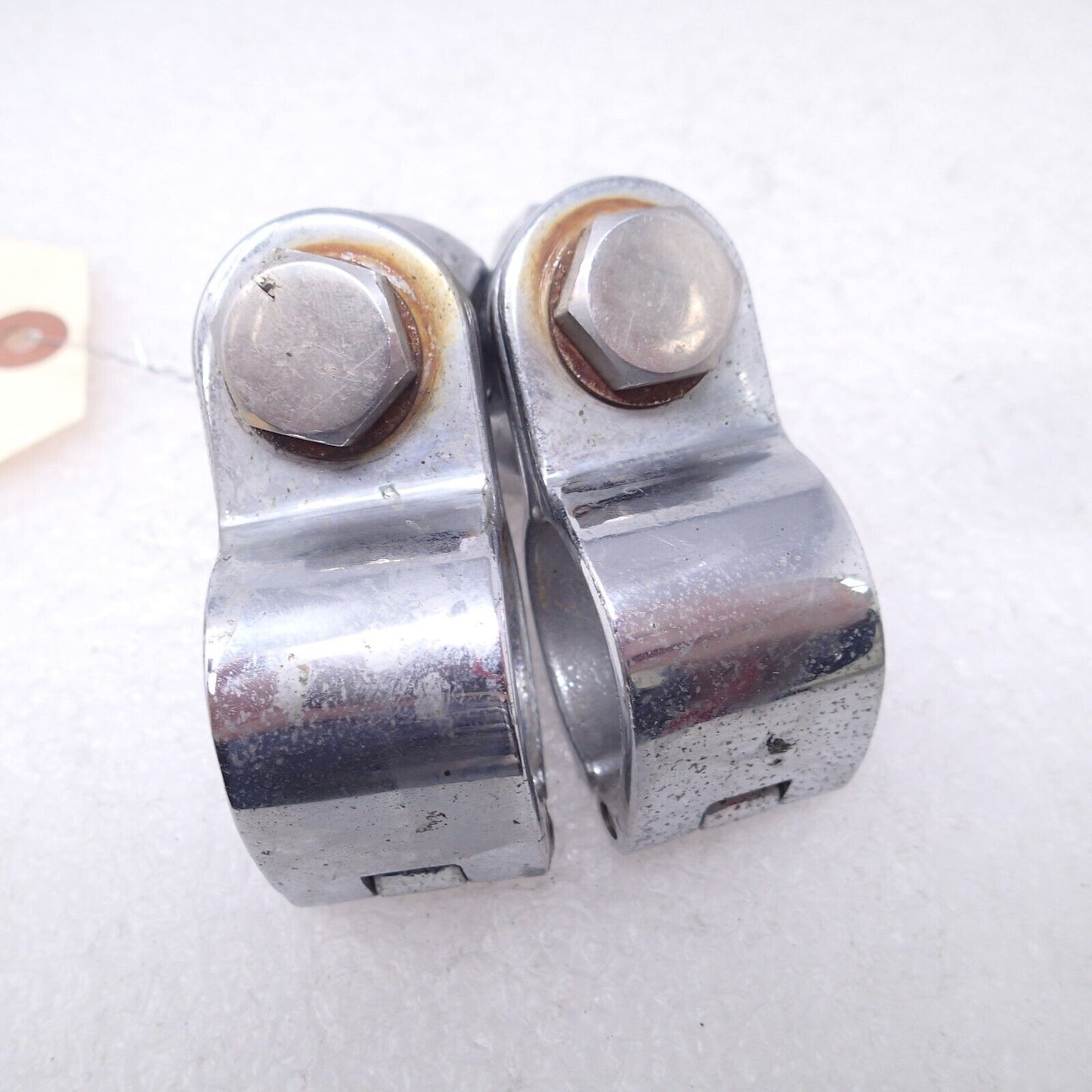 FOR Harley AFTERMARKET Pair of Chrome Highway Peg Mounting Bracket Clamps 1 1/4'