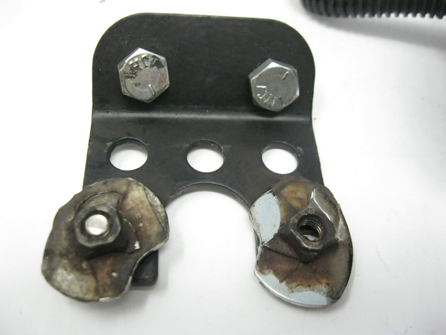 Round Black Finned Style Motorcycle Tail Light for Parts, (Back Broken)