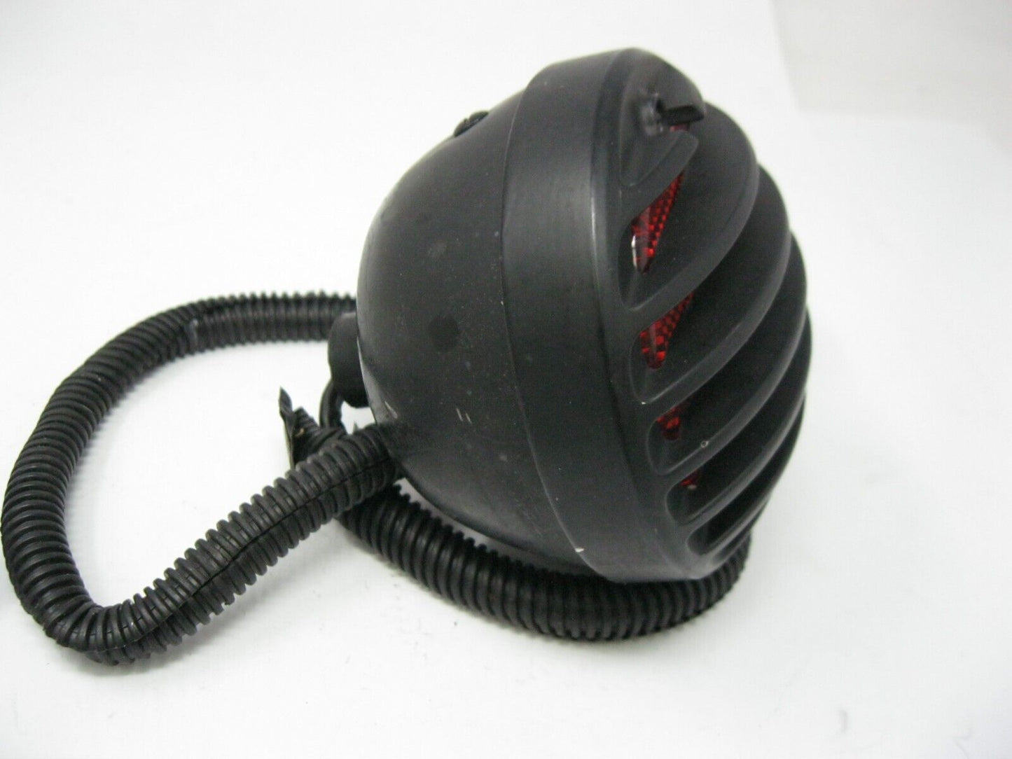 Round Black Finned Style Motorcycle Tail Light for Parts, (Back Broken)