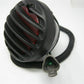 Round Black Finned Style Motorcycle Tail Light for Parts, (Back Broken)