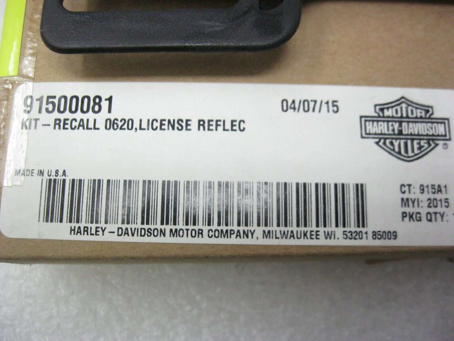 Harley-Davidson OEM Licence Reflector Recall #0620 60907-09 & 59988-72A 91500081
