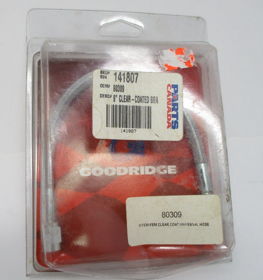 GOODRIDGE 9" STEEL BRAIDED CLEAR COATED BRAKE LINE BIG DOG HARLEY UNIVERSAL