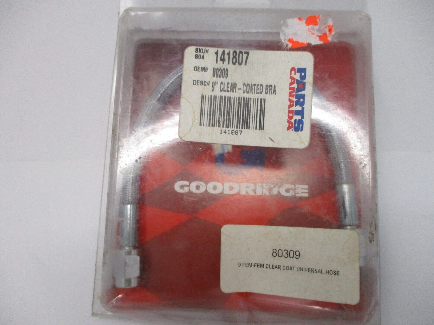 GOODRIDGE 9" STEEL BRAIDED CLEAR COATED BRAKE LINE BIG DOG HARLEY UNIVERSAL
