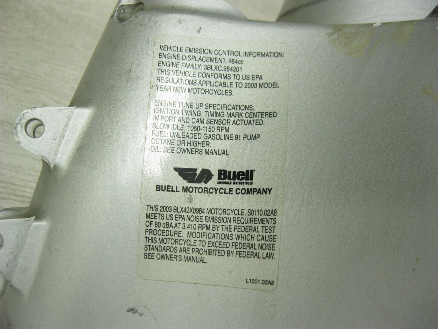 Buell 03 XB9R Firebolt Frame & Fuel Tank Assembly (NO TITLE BoS ONLY) L0601.02A8