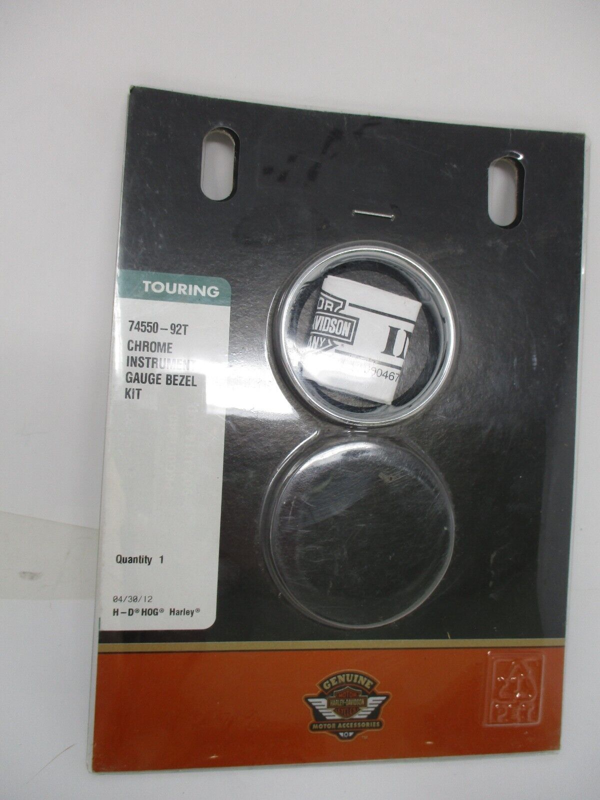 SINGLE UNIT CHROME INSTRUMENT BEZEL HARLEY TOURING 74550-92T 1pcs