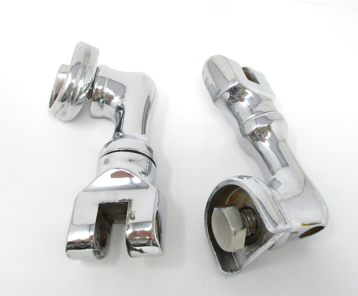 Motorcycle Chrome Short Angled Adjustable Highway Peg Mounting Kit