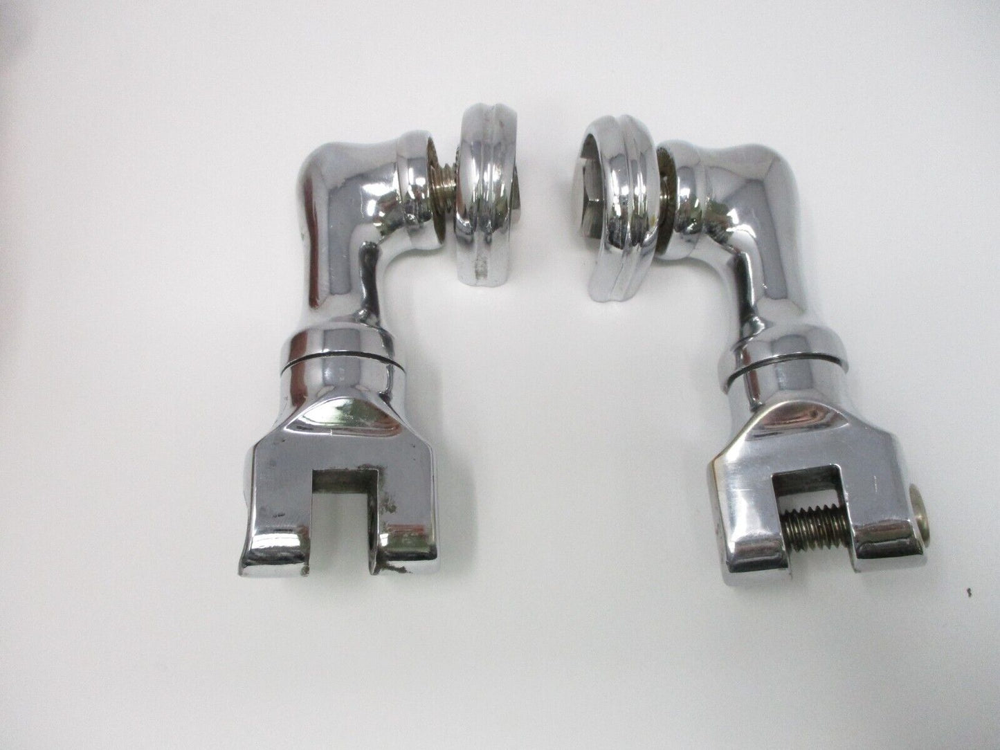 Motorcycle Chrome Short Angled Adjustable Highway Peg Mounting Kit