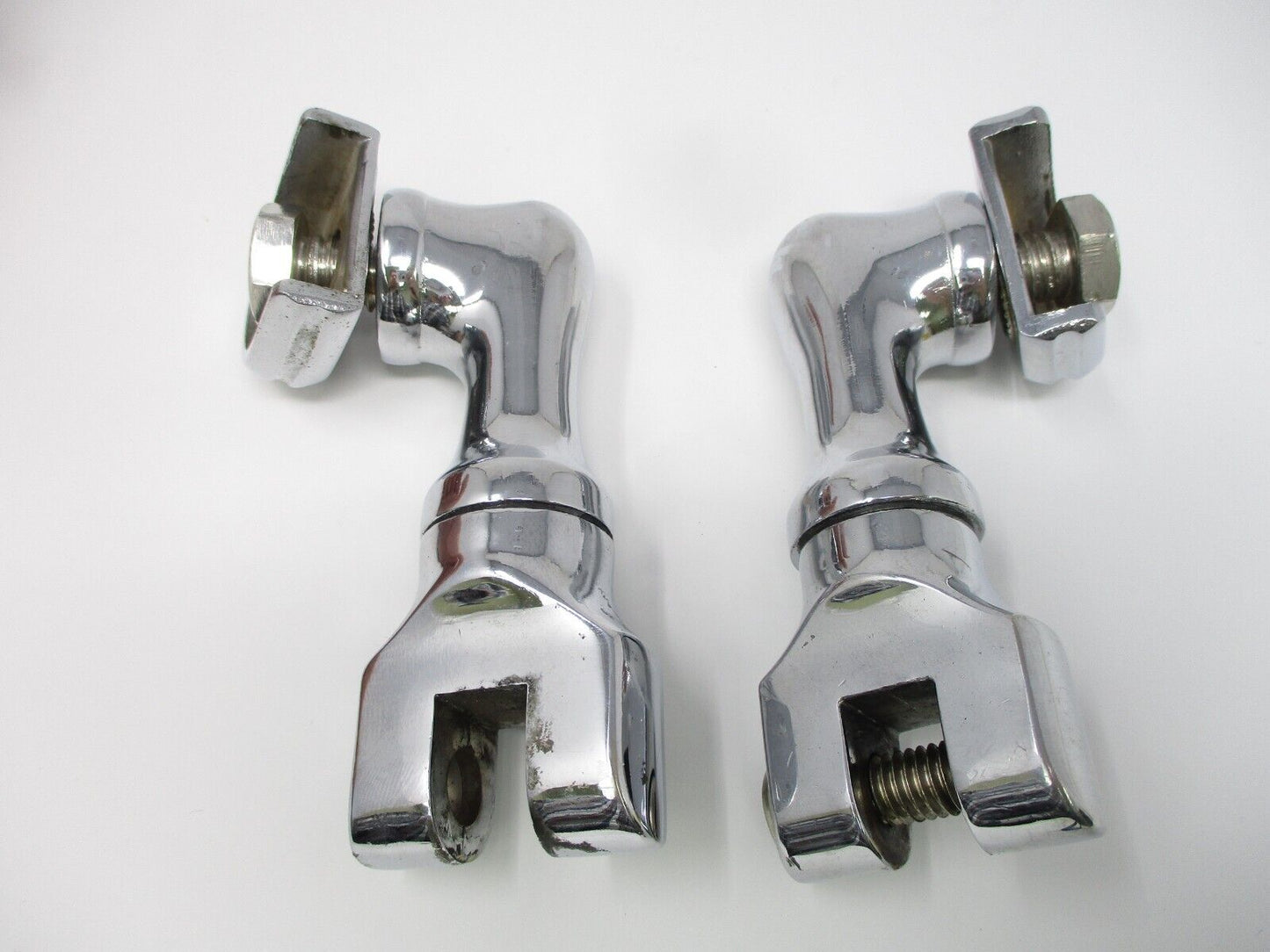 Motorcycle Chrome Short Angled Adjustable Highway Peg Mounting Kit