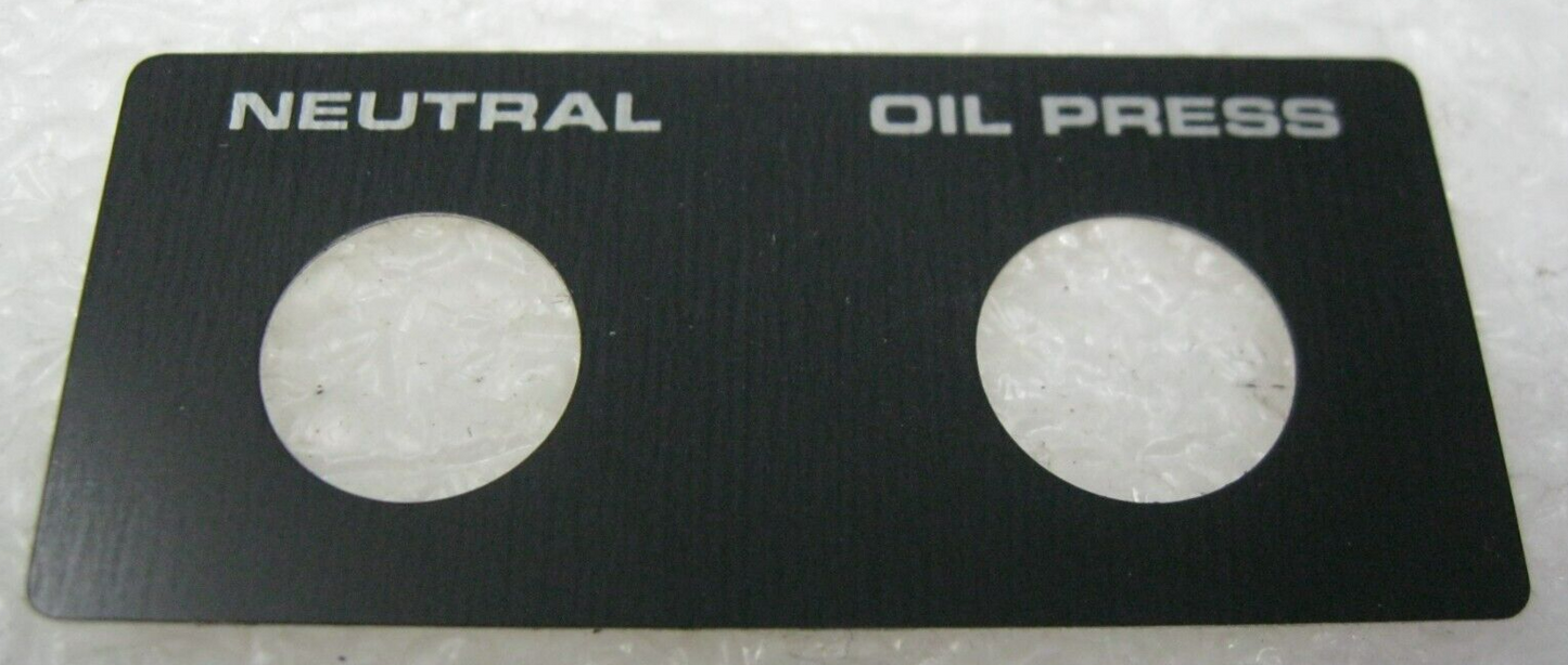 Harley-Davidson OEM 82-85 FXR FXE  Nuetral/Oil Light Trim (Single Unit) 67833-75