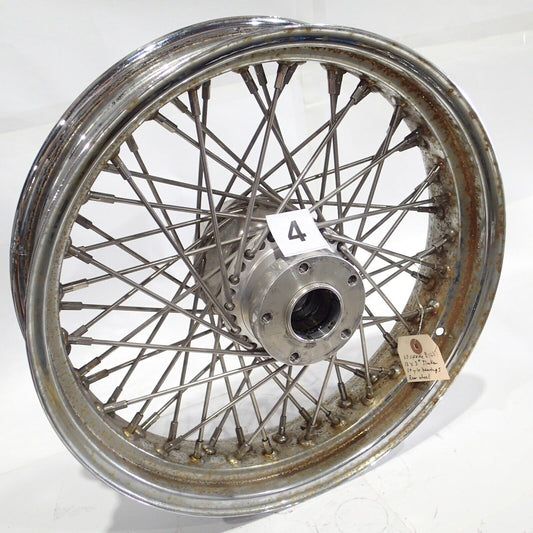 Chrome 60 Spoke Billet 16" x 3.5" Rear Wheel for Harley & Custom Models (#4)