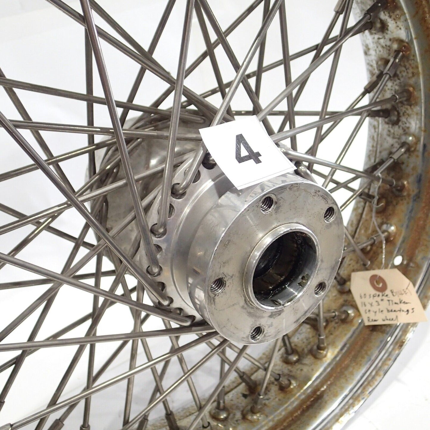 Chrome 60 Spoke Billet 16" x 3.5" Rear Wheel for Harley & Custom Models (#4)