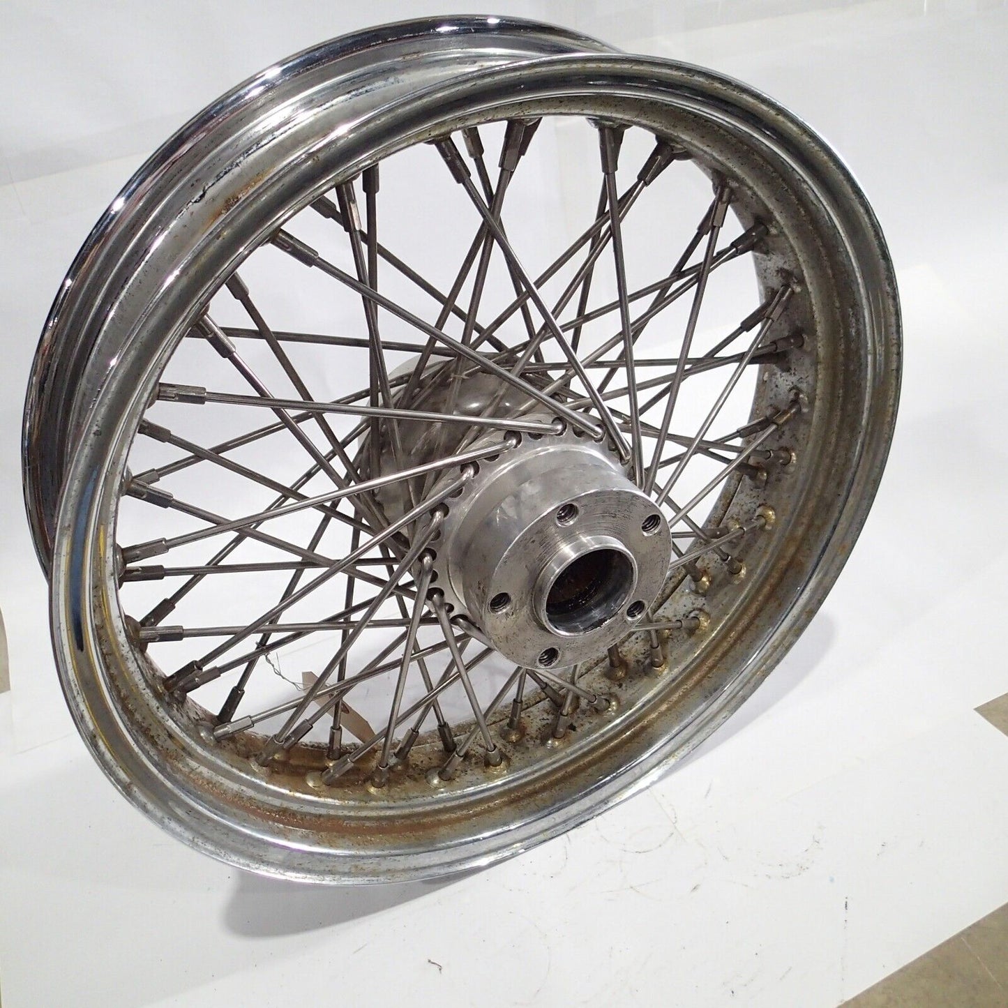 Chrome 60 Spoke Billet 16" x 3.5" Rear Wheel for Harley & Custom Models (#4)