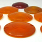 Nine 3" to 3.25" Signal Light Lens's, 8 Amber, 1 Red, unbranded & Some Harley