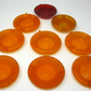 Nine 3" to 3.25" Signal Light Lens's, 8 Amber, 1 Red, unbranded & Some Harley