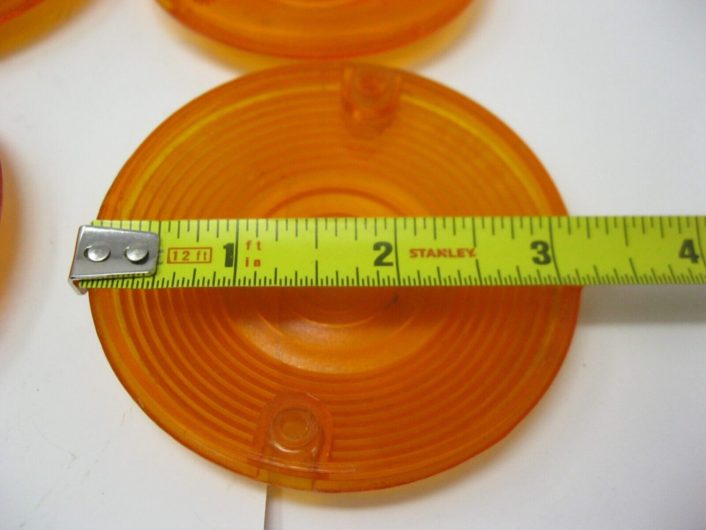 Nine 3" to 3.25" Signal Light Lens's, 8 Amber, 1 Red, unbranded & Some Harley