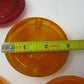 Nine 3" to 3.25" Signal Light Lens's, 8 Amber, 1 Red, unbranded & Some Harley