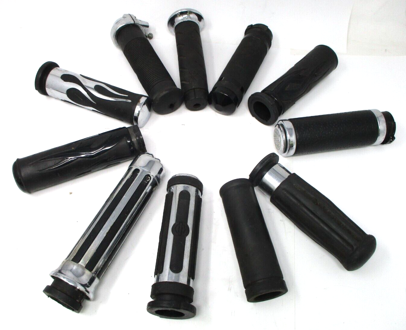 Harley Davidson Misc Used Grip Lot (11pcs different grips) skull and other shape