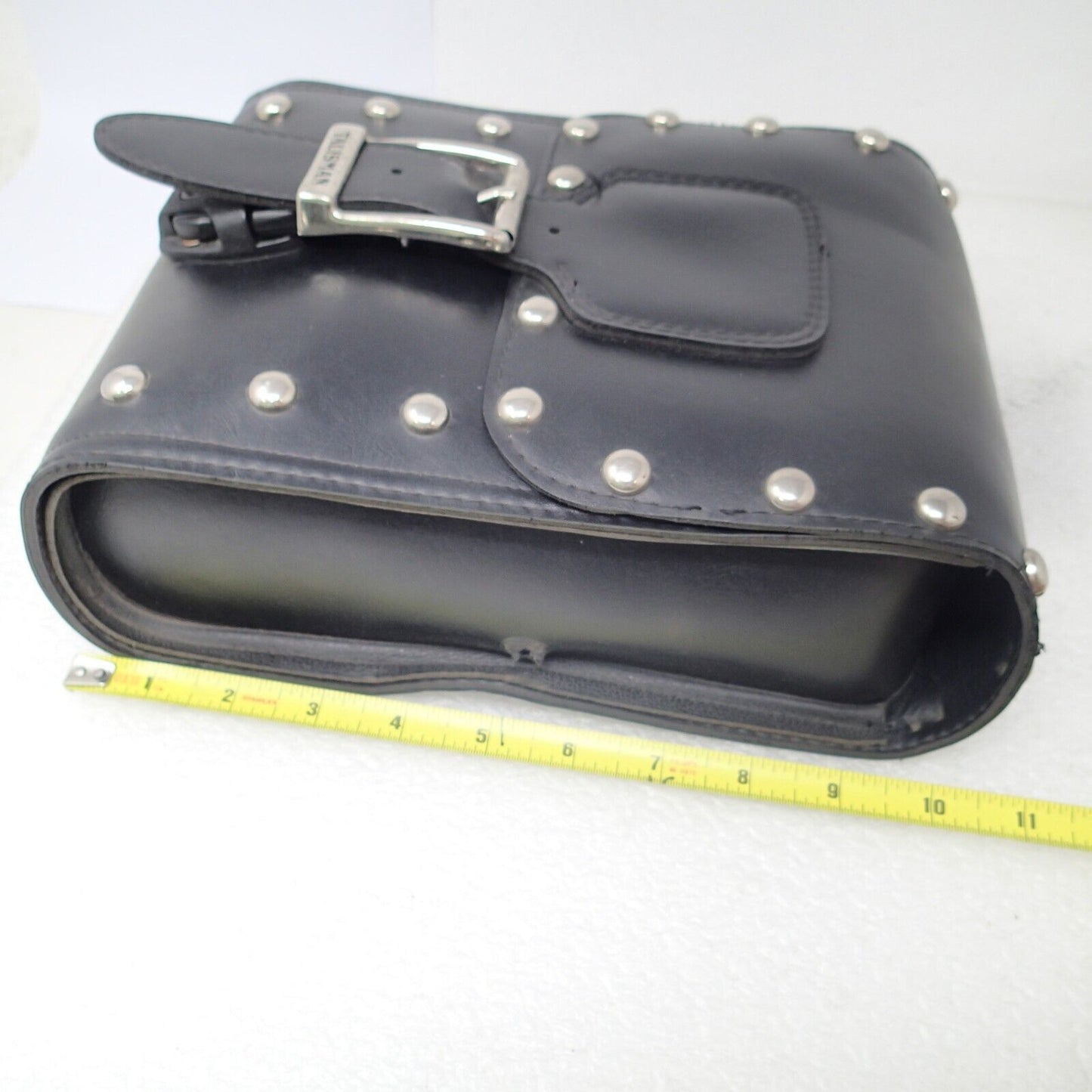 Motorcycle Universal Sissy Bar Bag Leather Side Tool Bag Luggage (8 x 11 Inch)