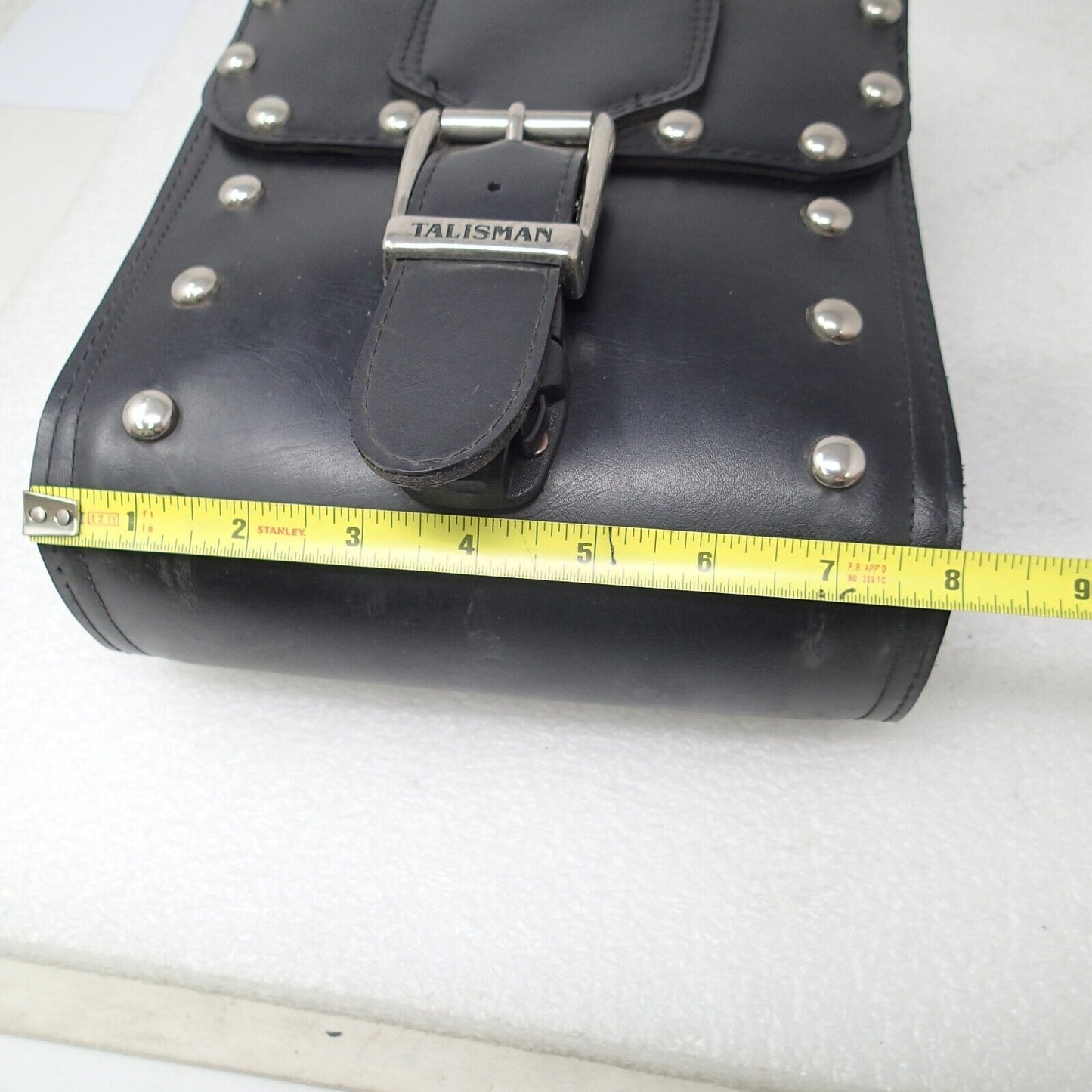 Motorcycle Universal Sissy Bar Bag Leather Side Tool Bag Luggage (8 x 11 Inch)