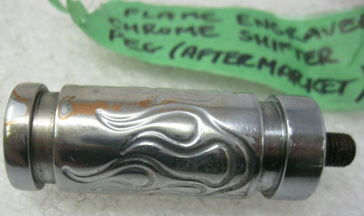 Aftermarket Unbranded Chrome Flame Shift Peg (Scuffed-No Hardware) Missing Bands