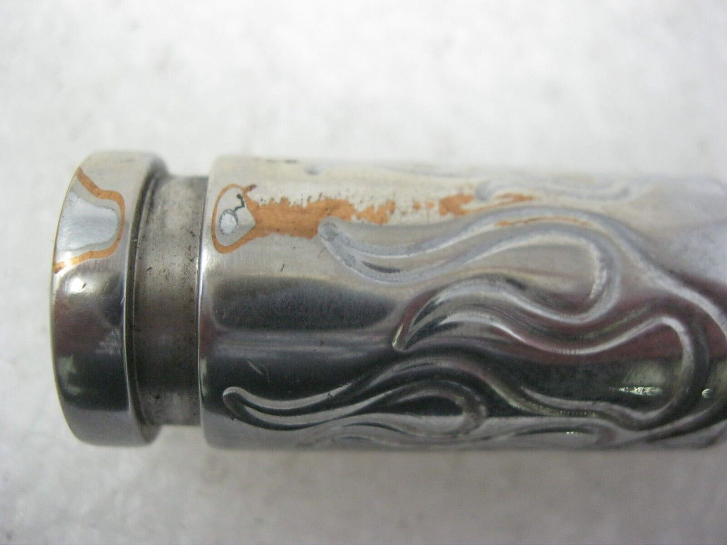 Aftermarket Unbranded Chrome Flame Shift Peg (Scuffed-No Hardware) Missing Bands