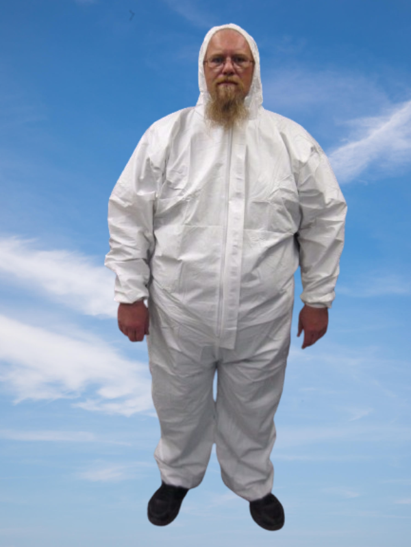 2pcs SUIT Polypropylene disposable coverall w Hood/ PPE for Painting SIZE 4 XL