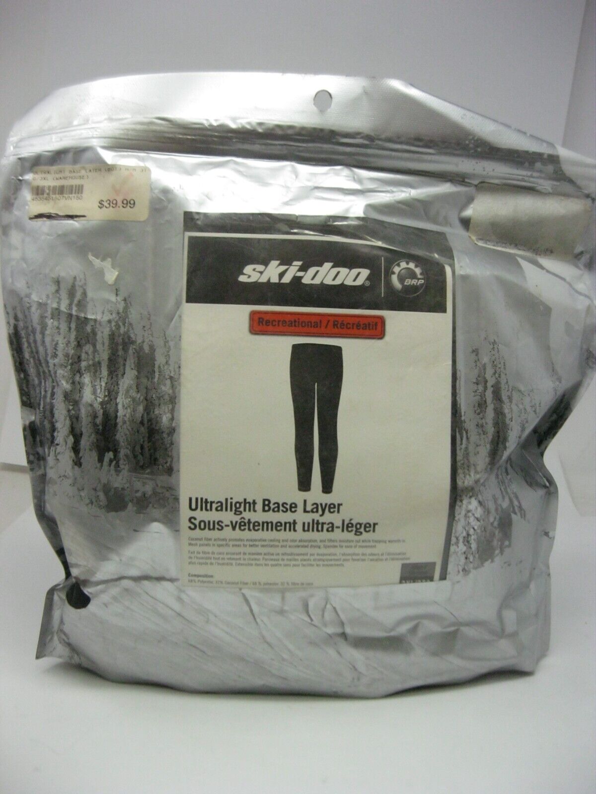 Ski-Doo OEM 3XL Recreational Ultralight Base Layer Bottoms 4535451607