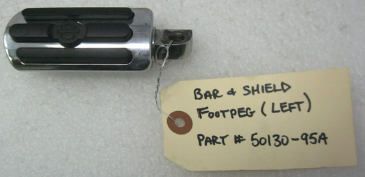 Harley-Davidson LEFT Chrome & Rubber Bar & Shield Footpeg 50130-95A